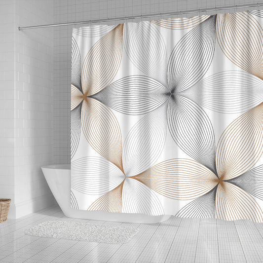 Floral Stars Pattern Shower Curtain