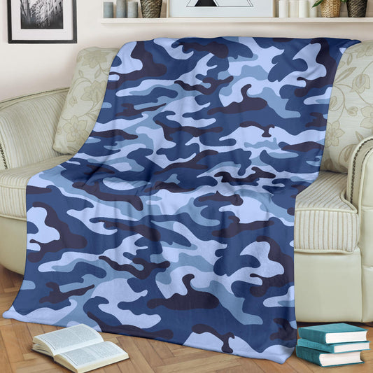 Blue Camouflage Blanket