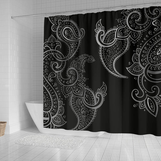 Grey Black Decor Shower Curtain