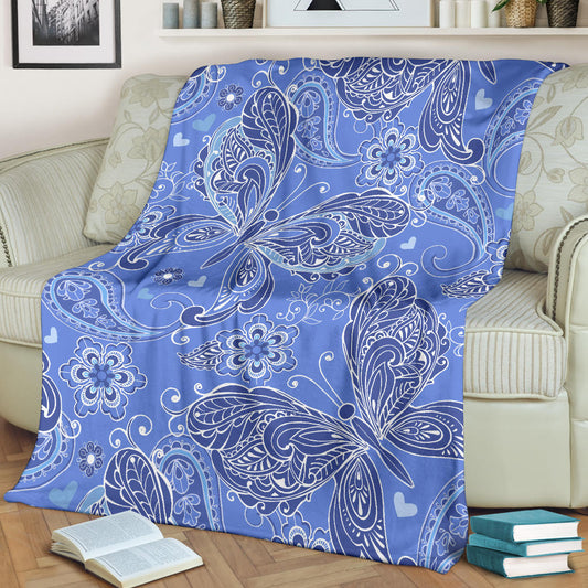 Purple Butterflies Decor Blanket