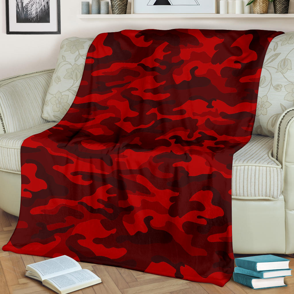 Red Camouflage Blanket