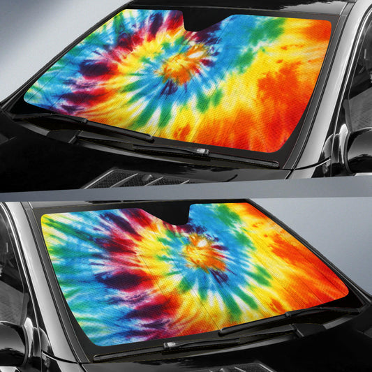 Colorful Tie Dye Abstract Art Car Sun Shades