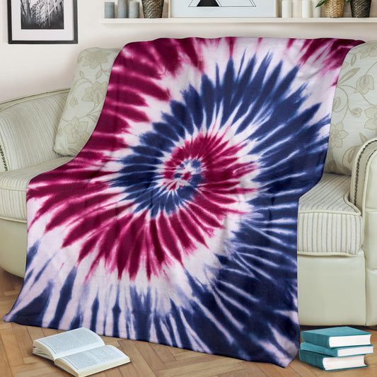 Red, White & Blue Tie Dye Blanket