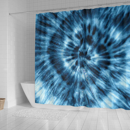Blue Tie Dye Shower Curtain