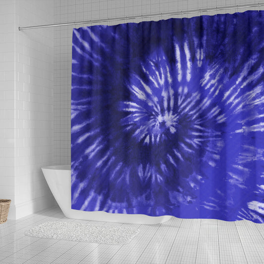 Royal Blue Tie Dye Shower Curtain