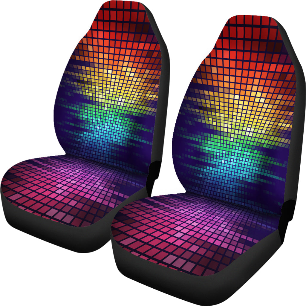 Colorful Rainbow Equalizer Car Seat Covers