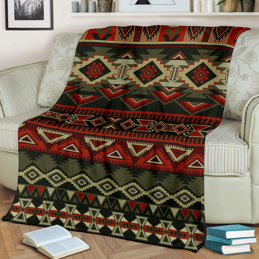 Red & Brown Boho Aztec Blanket