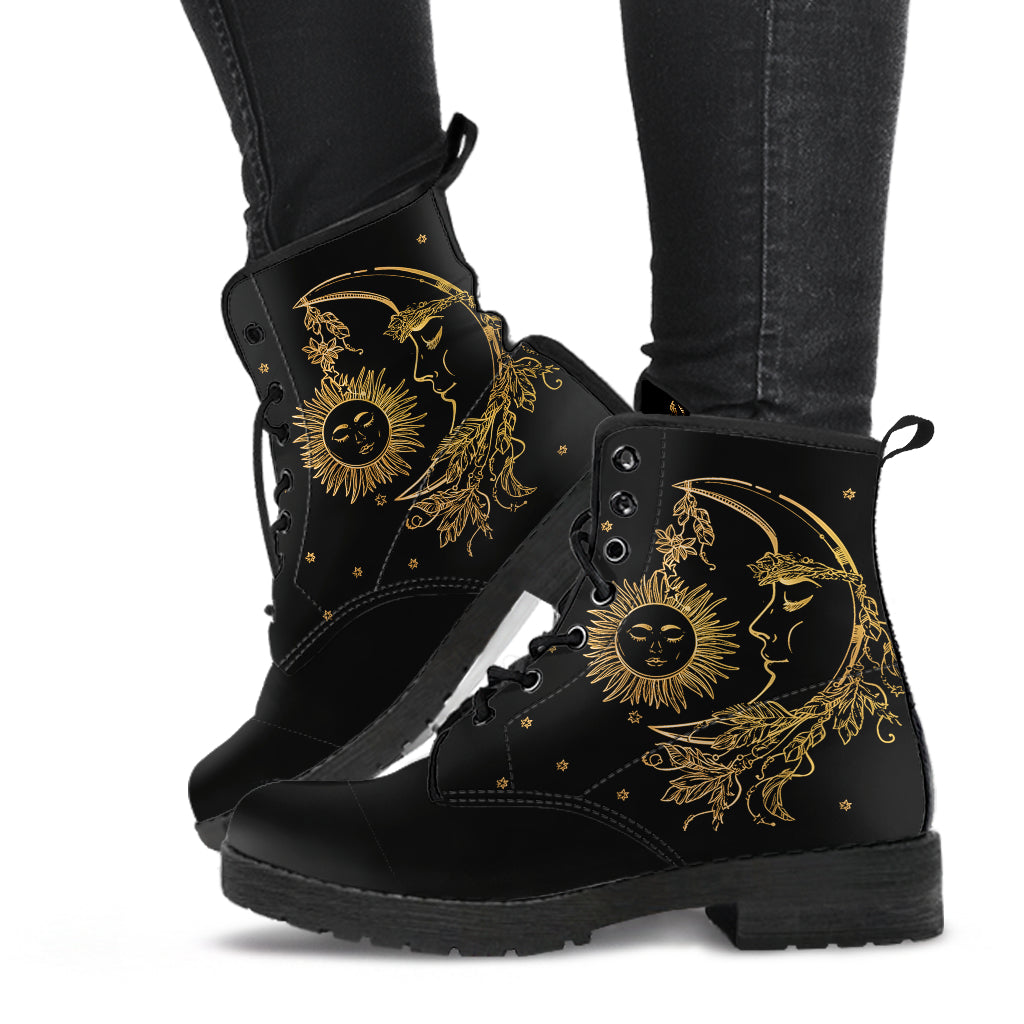 Women's Black Sun Moon Boots