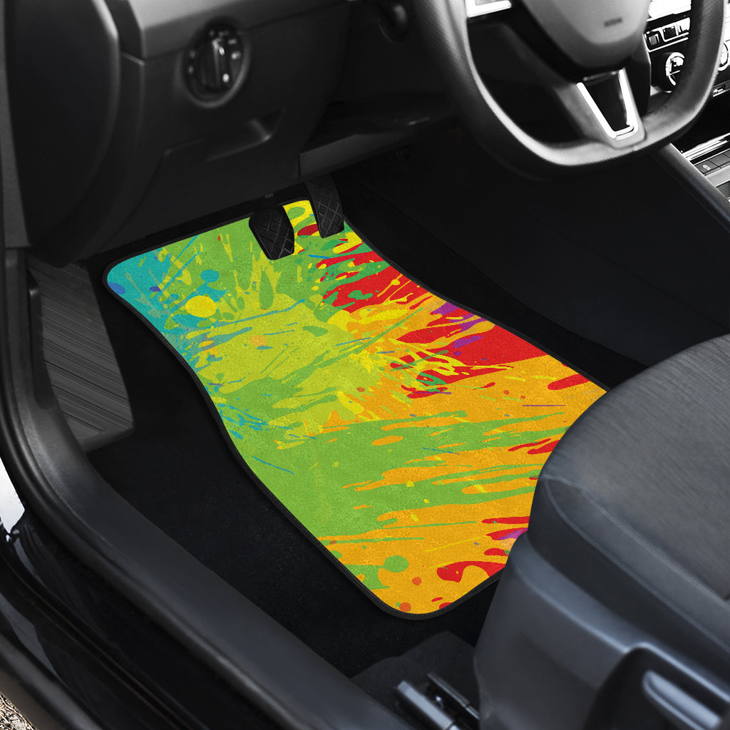 Colorful Paint Splatter Abstract Art Car Floor Mats