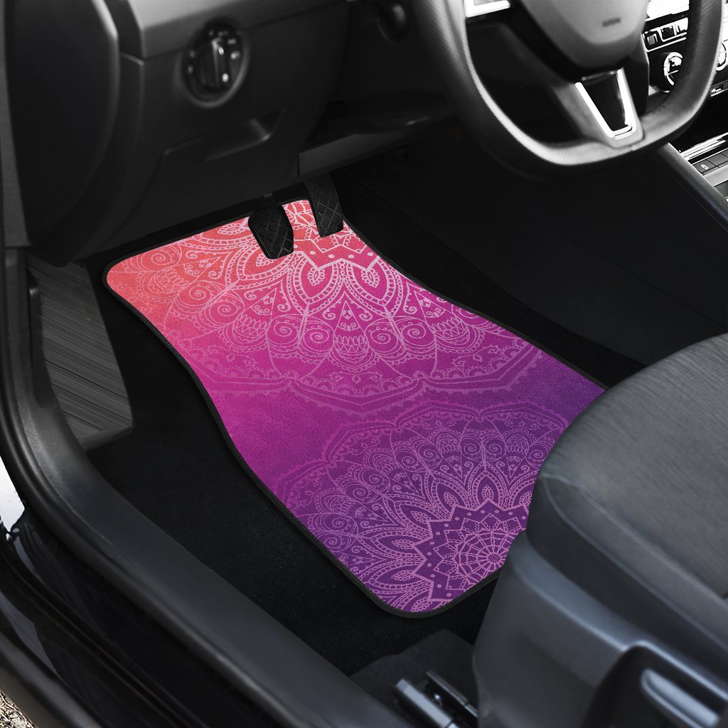 Peach, Pink & Purple Gradient Mandalas Car Floor Mats