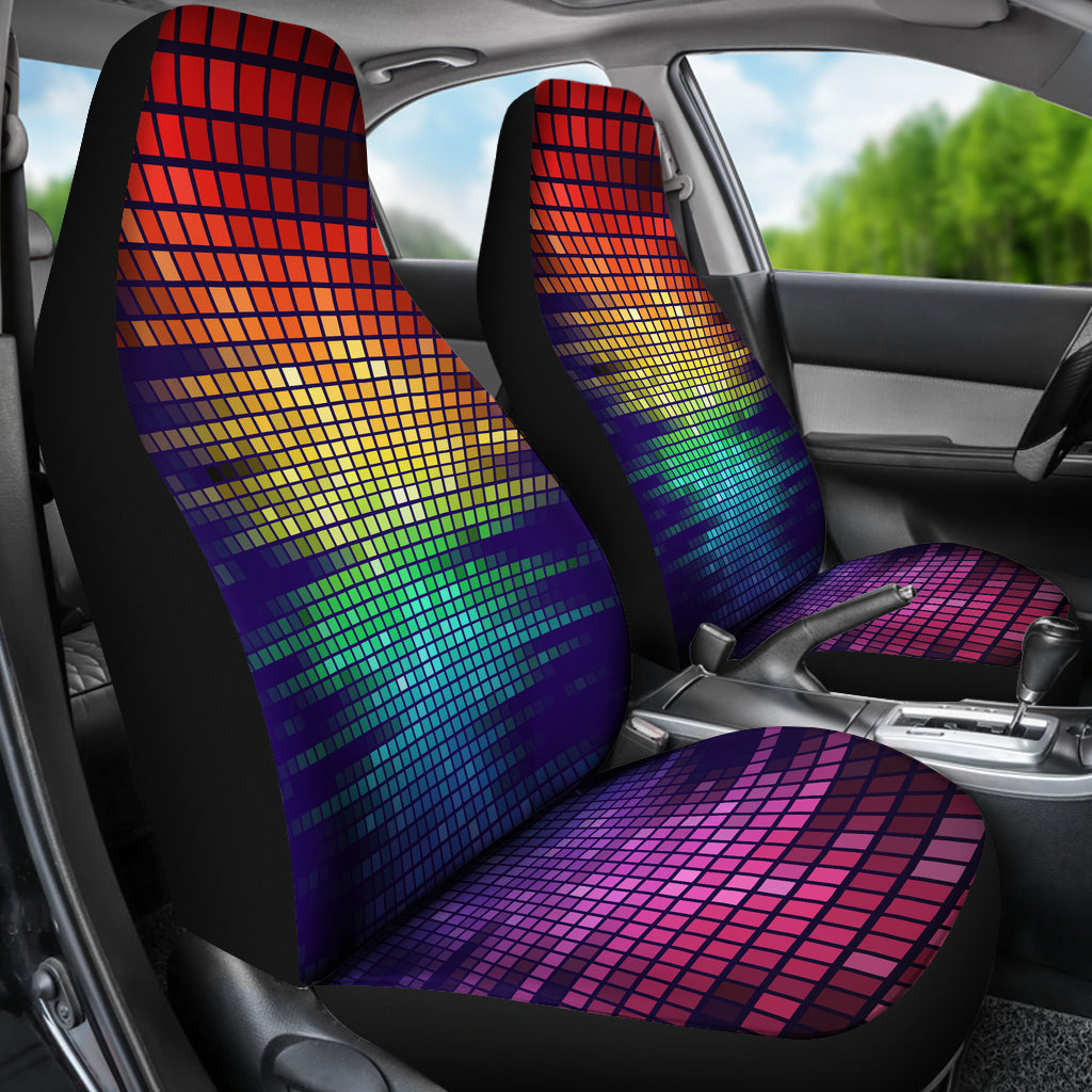 Colorful Rainbow Equalizer Car Seat Covers