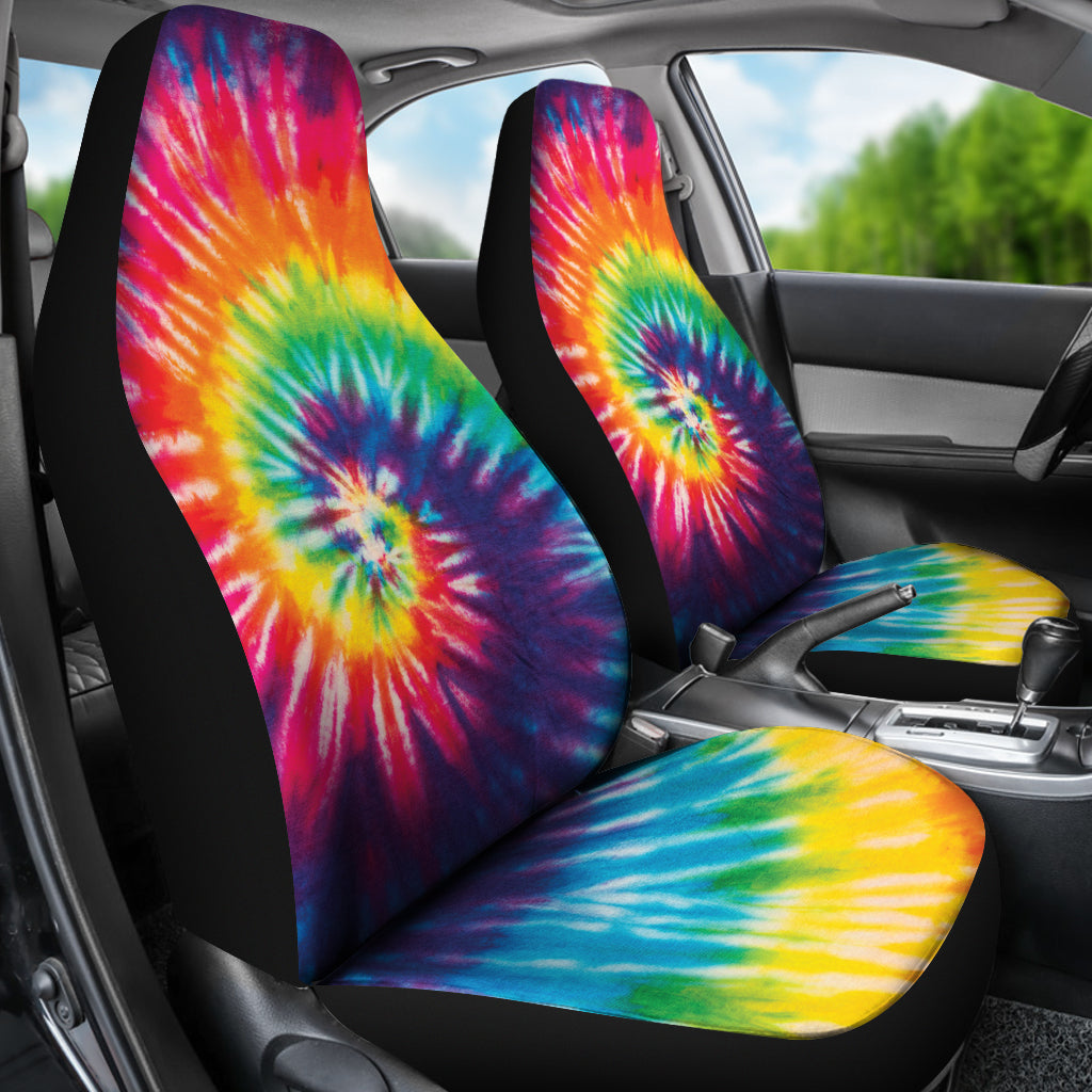 Colorful Tie Dye Spiral Car Seat Covers