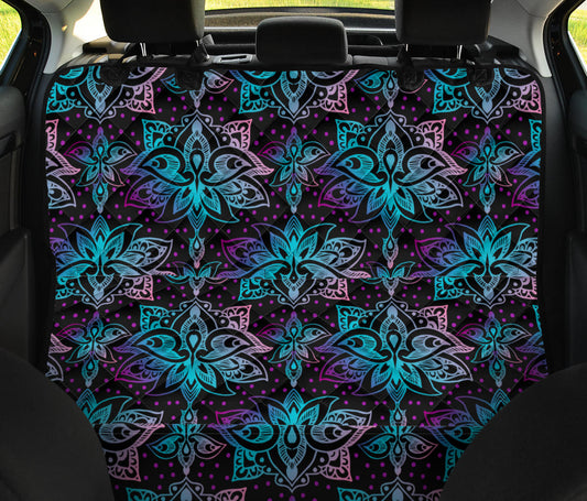 Black Pink Purple Lotus Pet Back Seat Cover