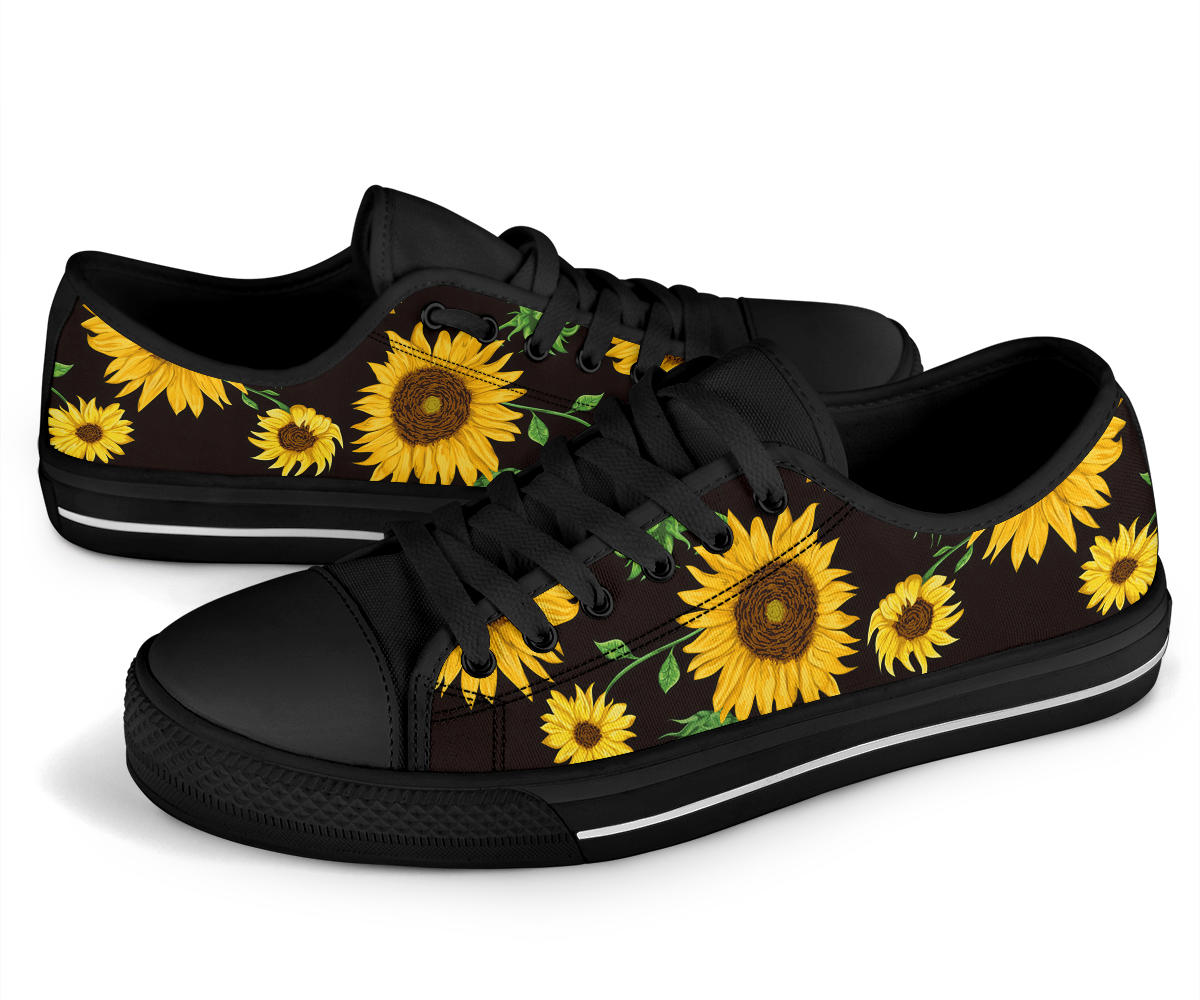 Custom Sunflower Shoes Black Sole