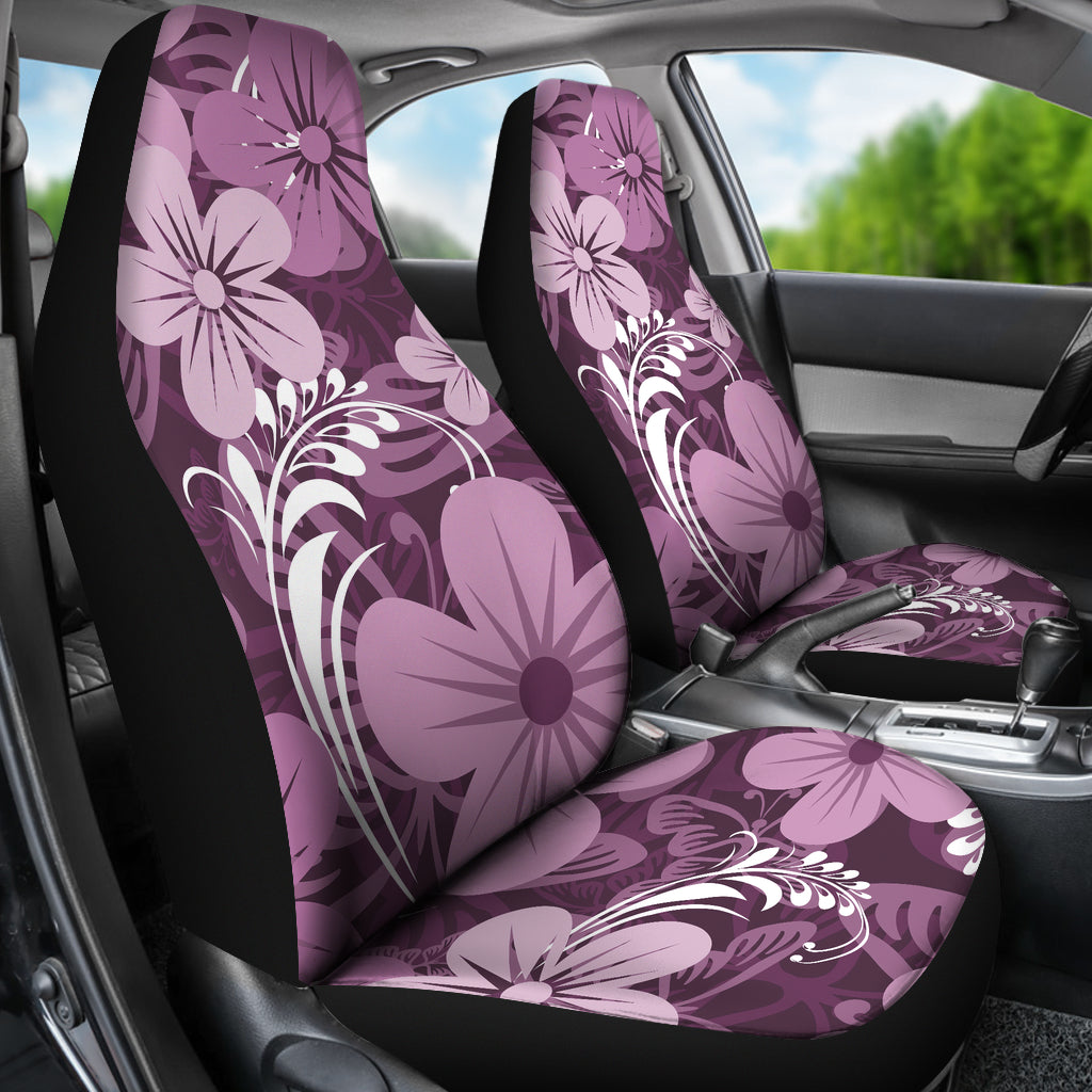 Purple Aloha Flowers Car Seat Covers