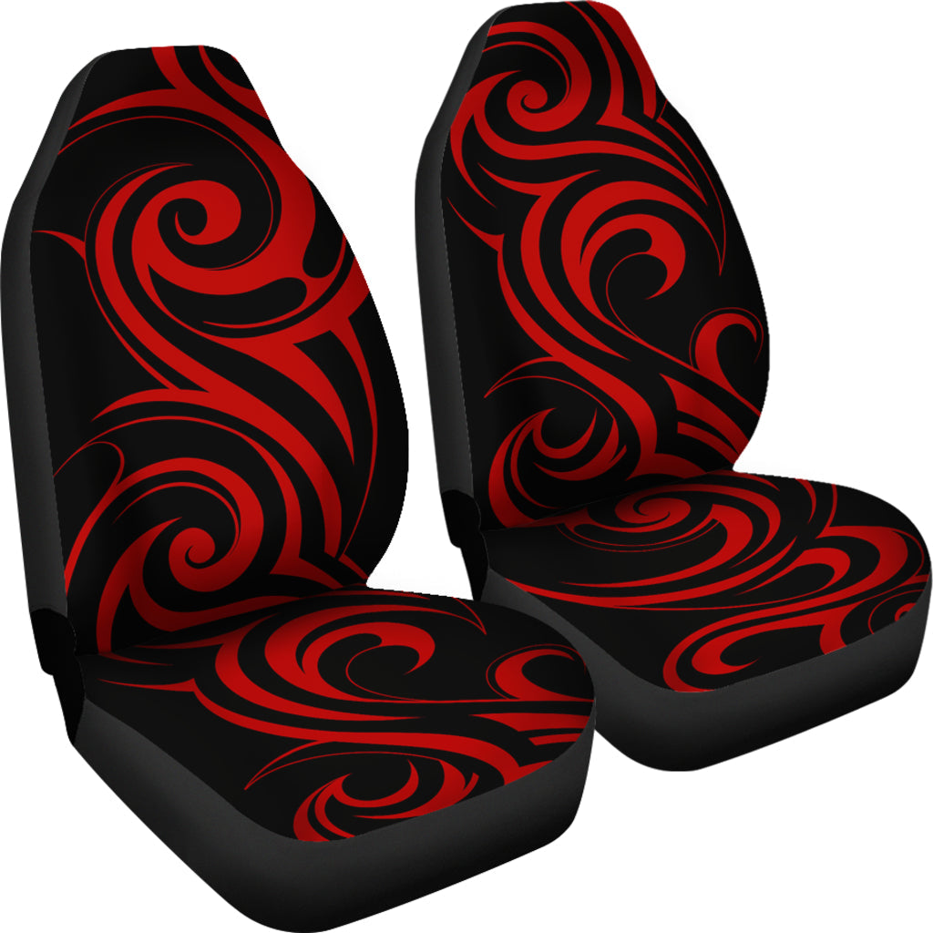 Red Tribal Swirls Car Seat Covers