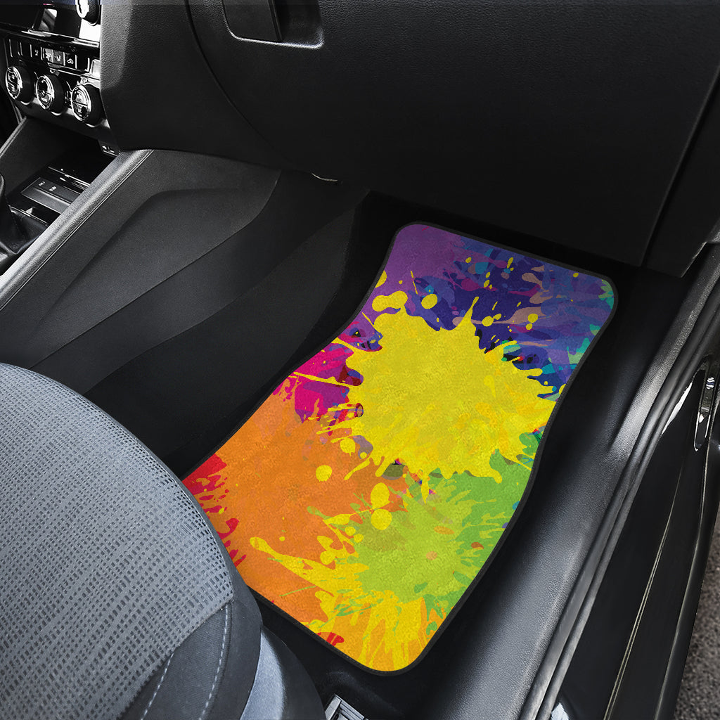 Colorful Paint Splatter Abstract Art Car Floor Mats