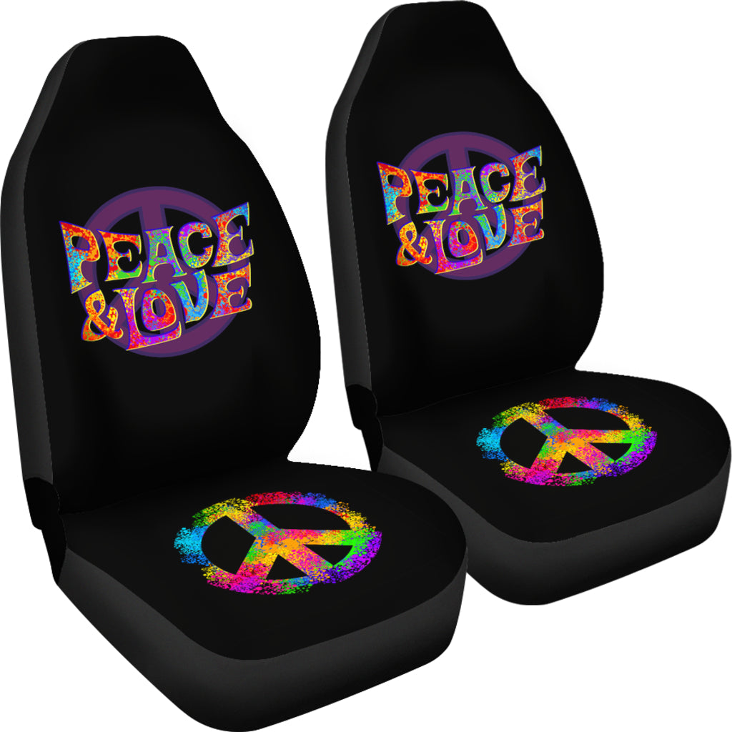 Colorful Peace & Love Car Seat Covers