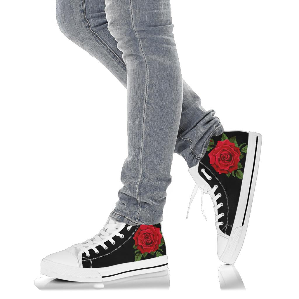 Red Rose Shoes White Sole Black