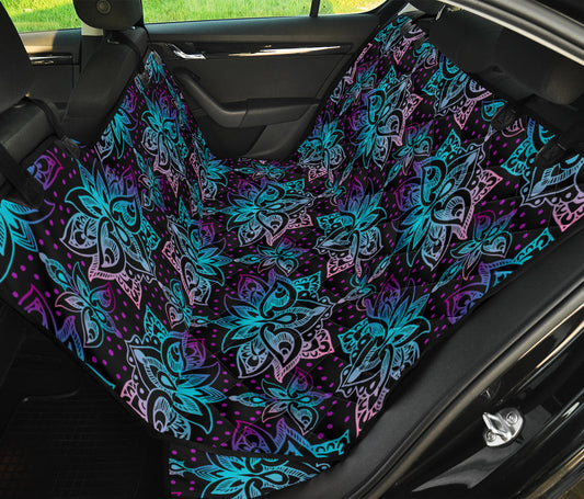 Black Pink Purple Lotus Pet Back Seat Cover