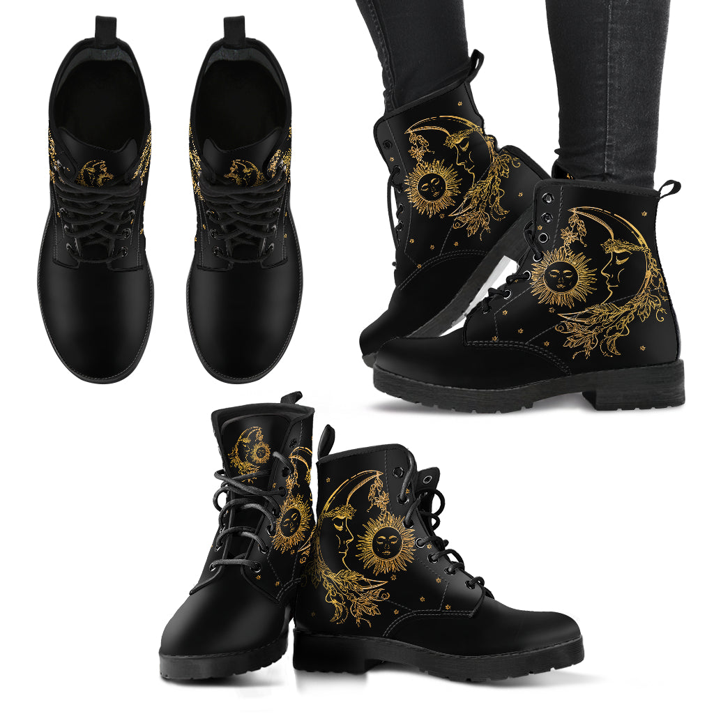 Women's Black Sun Moon Boots