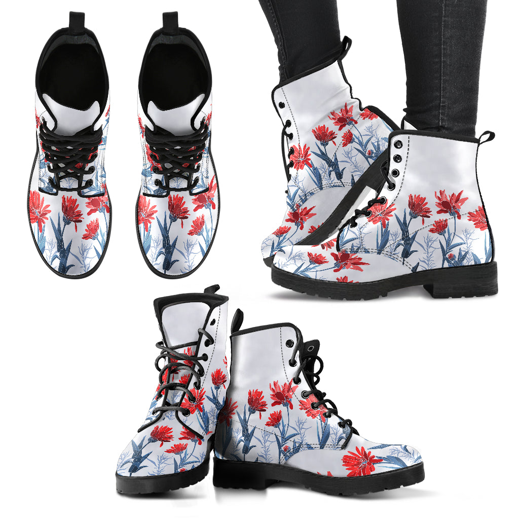 Red Flowers Boots