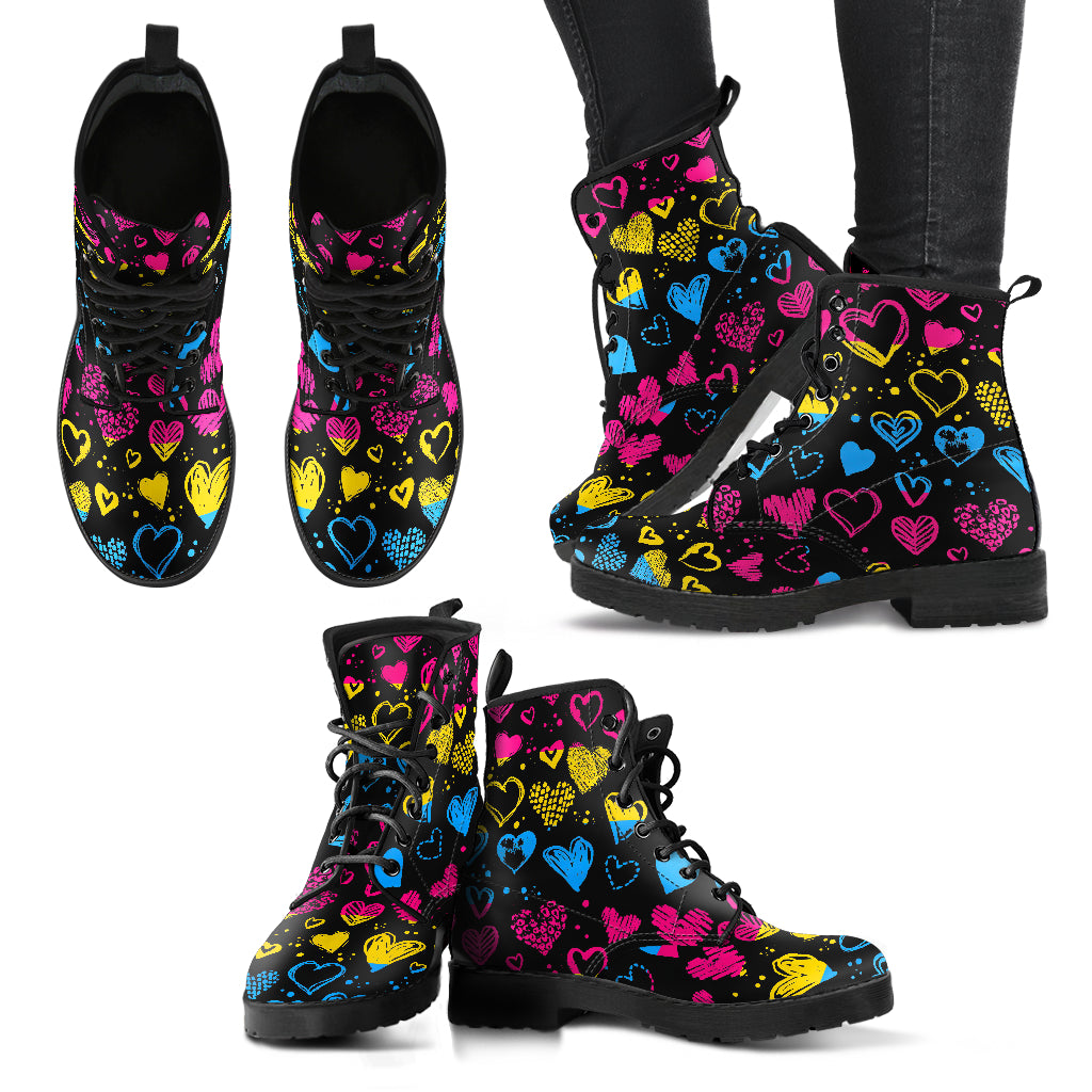 Heart Print Pansexuel Color Boots
