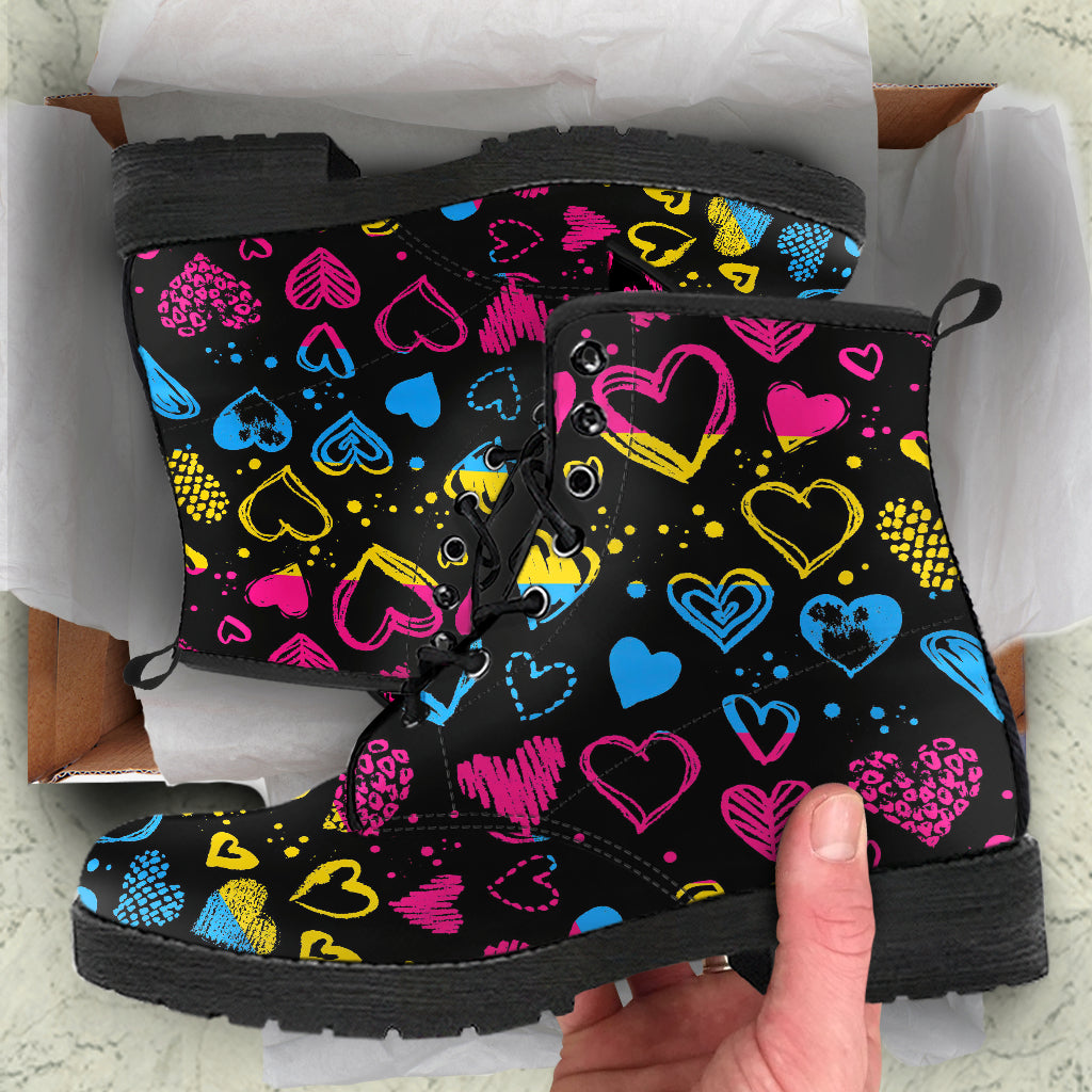 Heart Print Pansexuel Color Boots