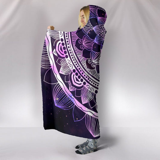 Purple Mandala Hooded Blanket