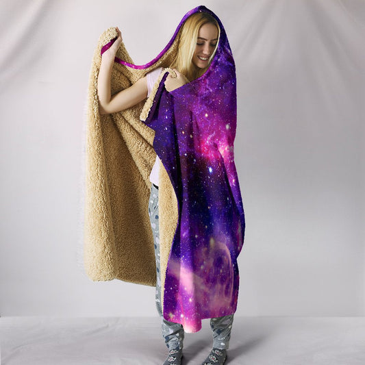 Pink & Purple Universe Hooded Blanket