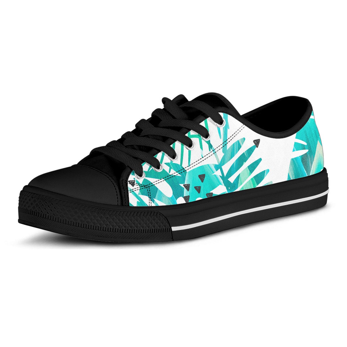 Light Green Teal Floral Shoes