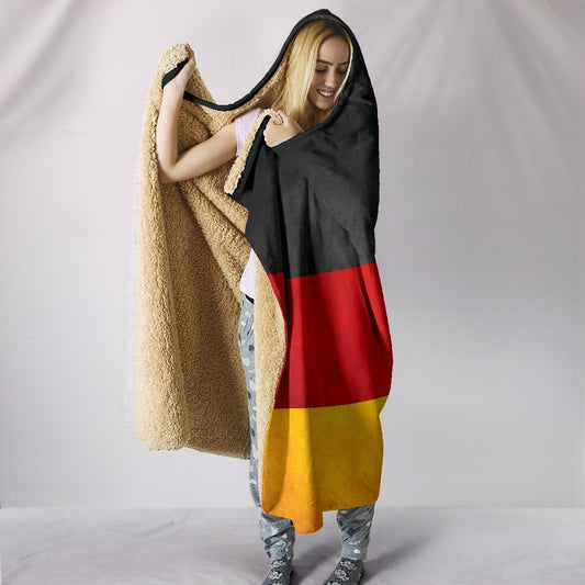 German Flag Plain Hooded Blanket