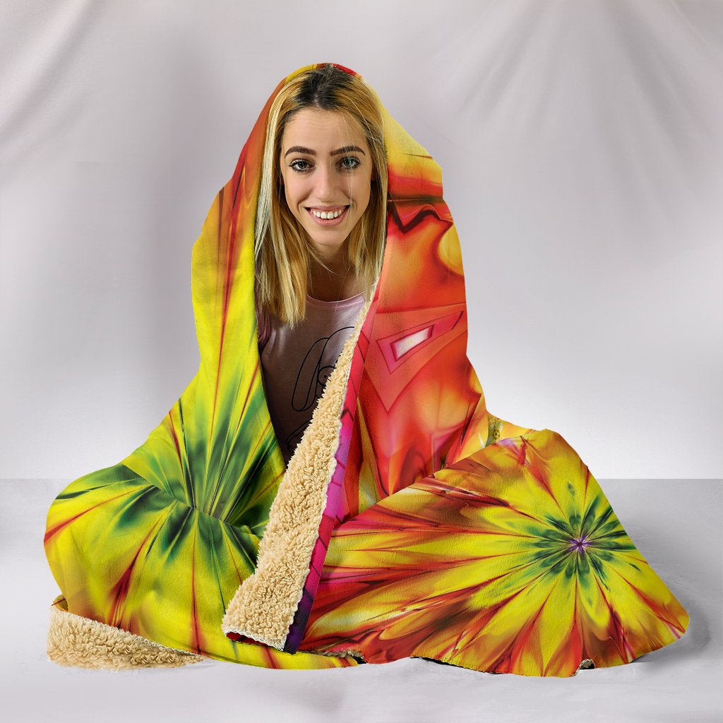 Colorful Sunflowers Abstract Hooded Blanket