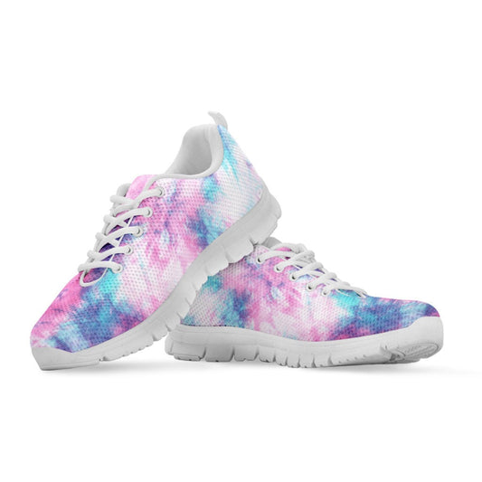 Blue & Pink Cotton Candy Tie Dye Print Sneakers