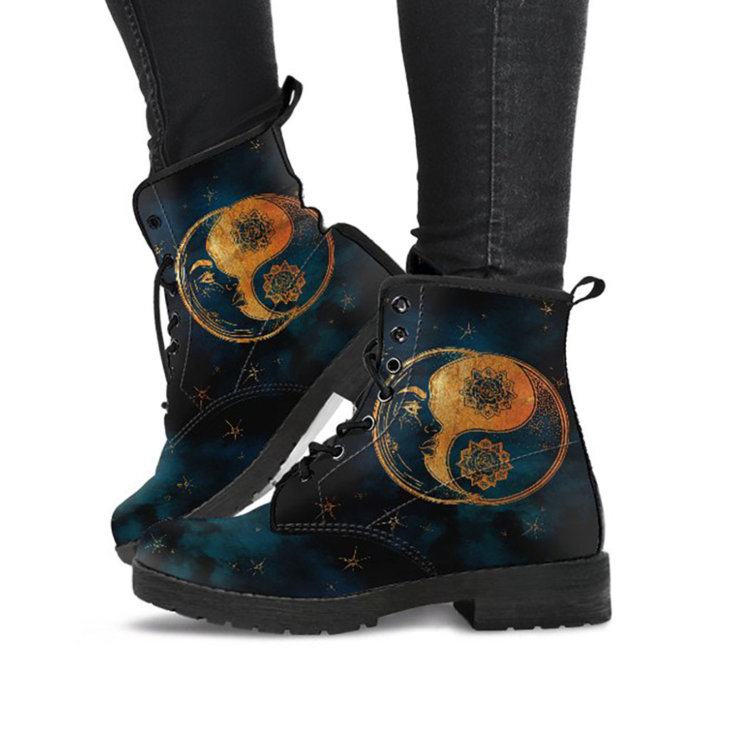 Yin Yang Sun & Moon Womens Boots