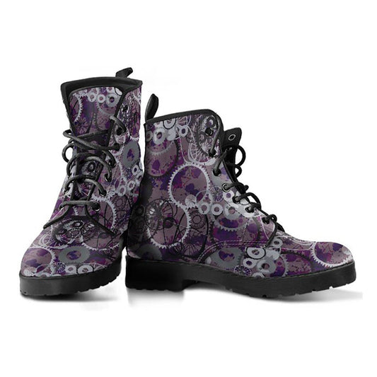 Purple Abstract Gears Womens Boots