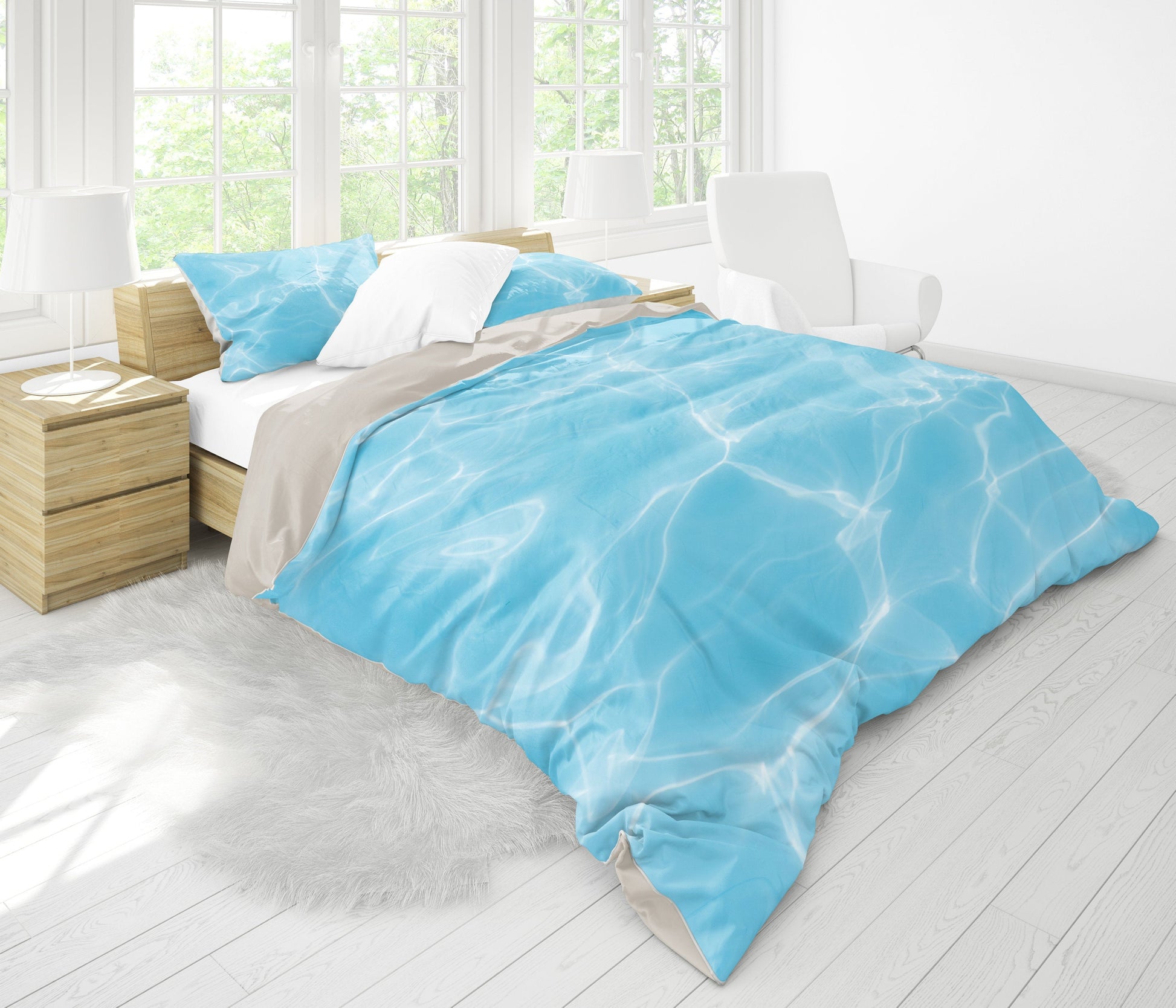 Light Blue Water Surface Bedding Set