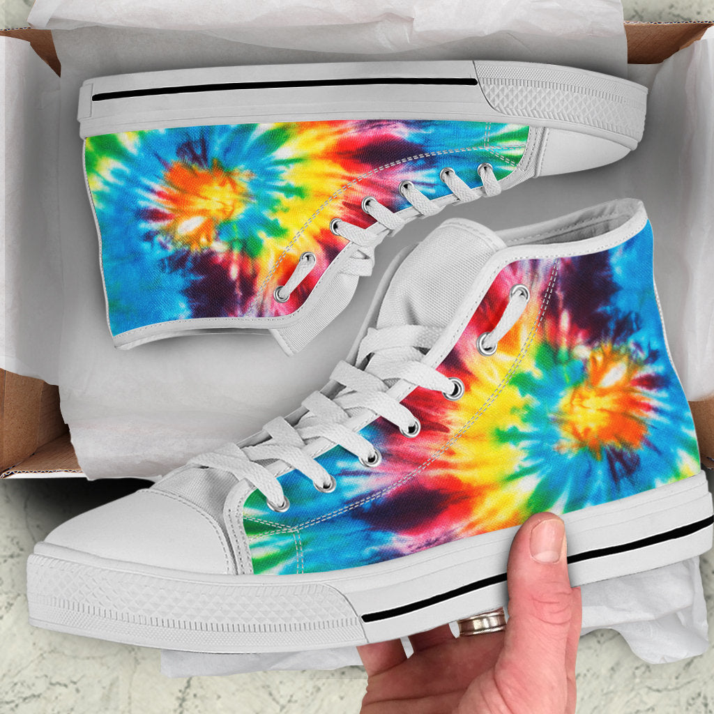 Colorful Tie Dye Abstract Art High Top Shoes