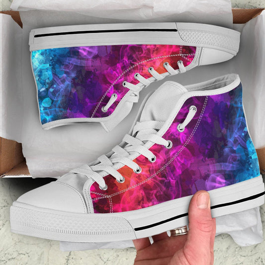 Blue & Purple Smoke High Top Shoes