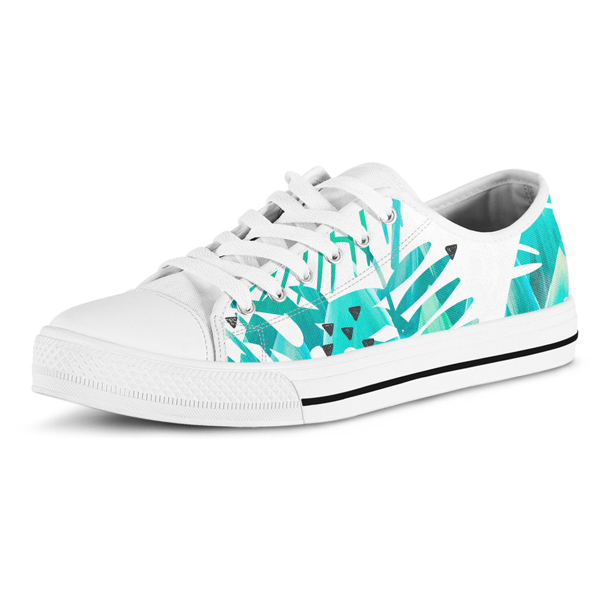 Light Green Teal Floral Shoes