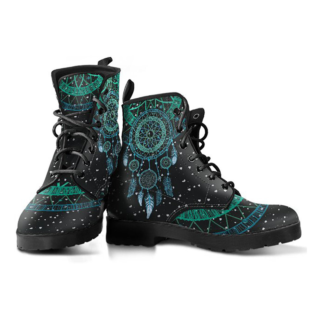 Dream Catcher Mandala Womens Boots, Womans Combat boots, Boho Hippie Boots