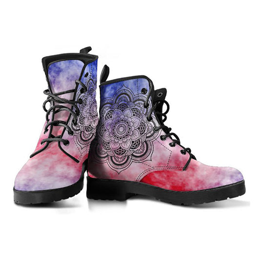 Pink Tie Dye Mandala Womens Boots