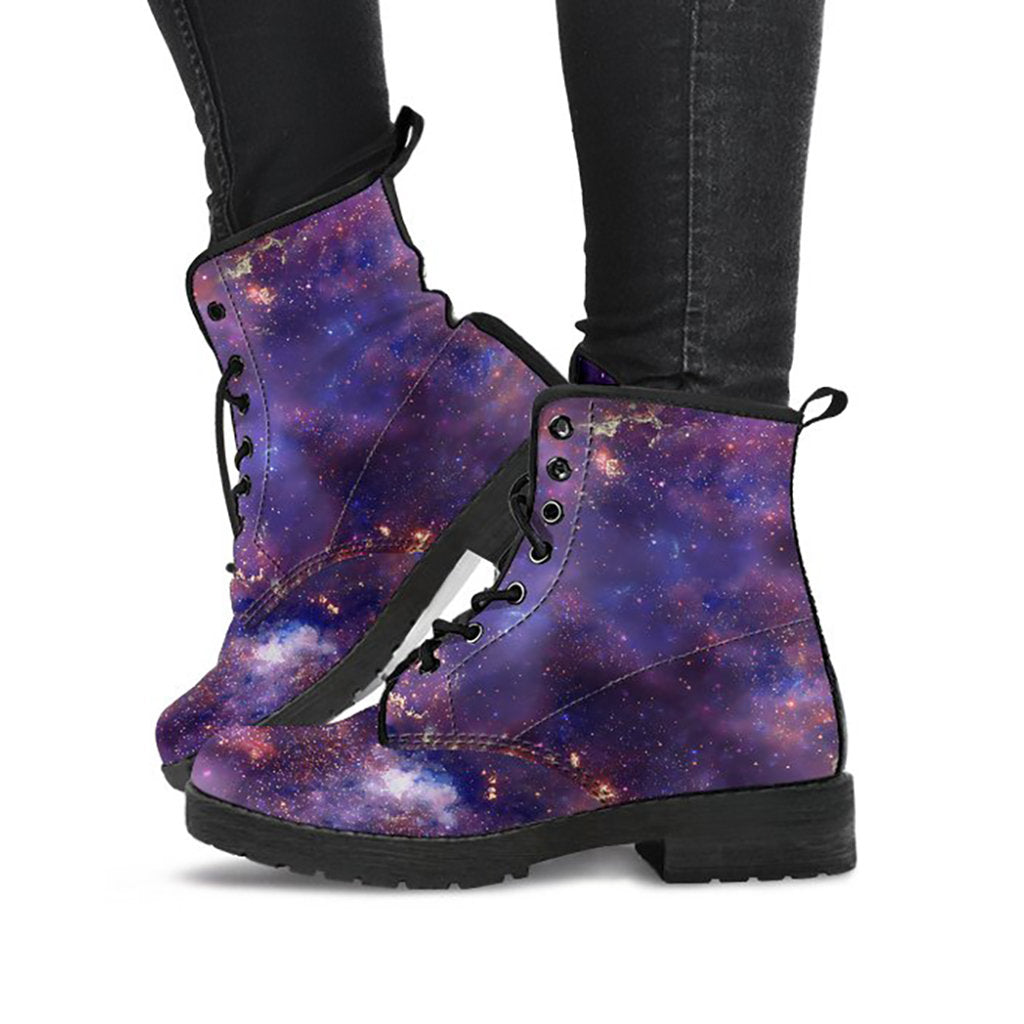 Purple Galaxy Universe Womens Boots