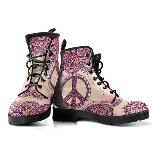Peace Sign Henna Mandala Womens Boots
