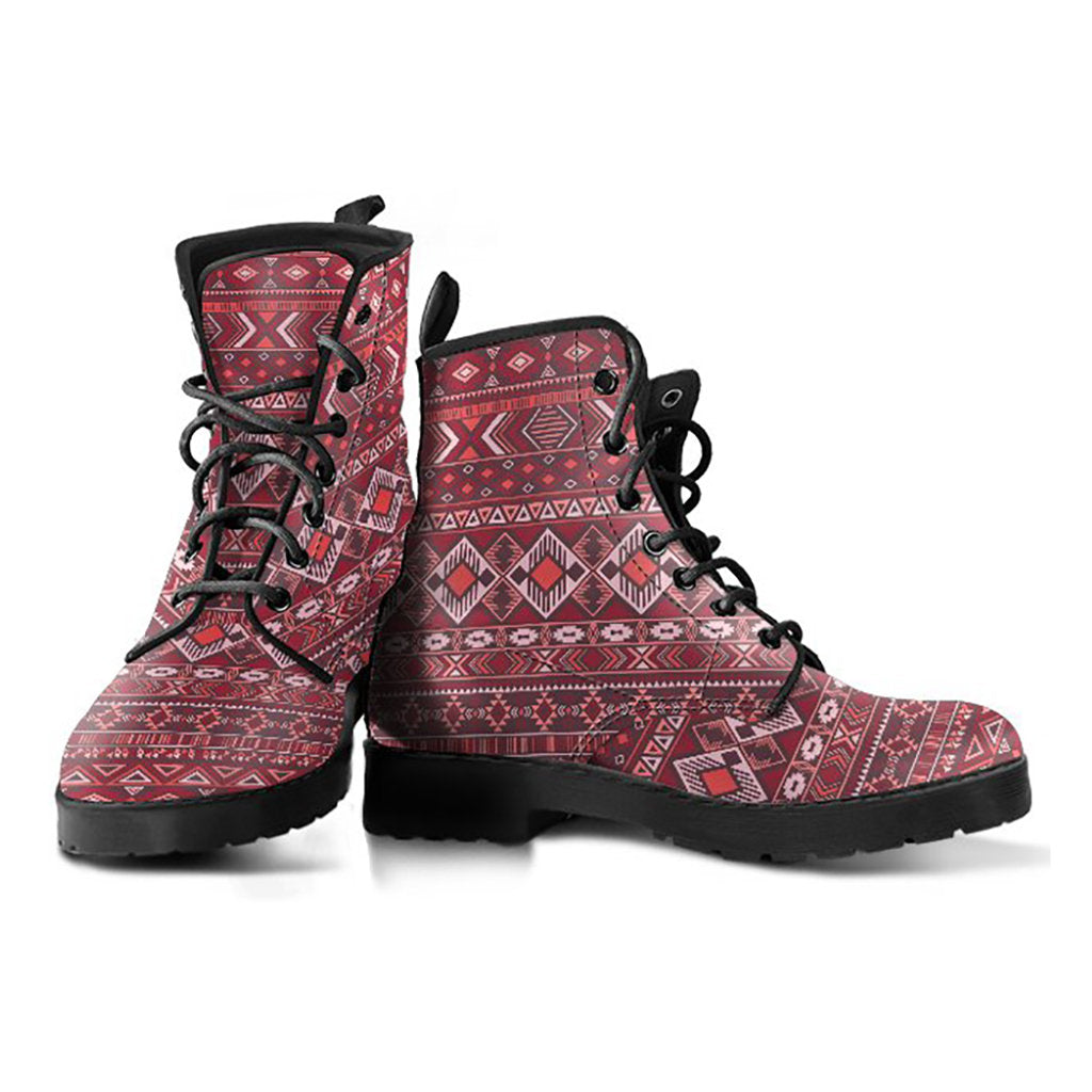 Pink Red Boho Chic Bohemian Womens Boots