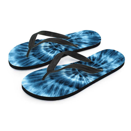 Blue Tie Dye Flip Flops