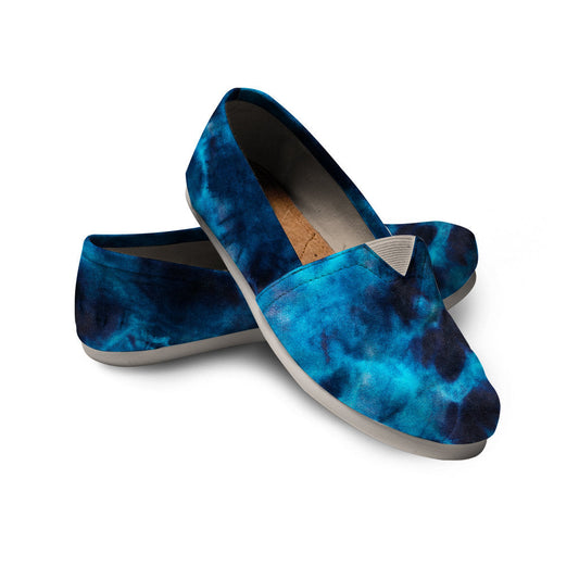 Blue Tie Dye Grunge Casual Shoes