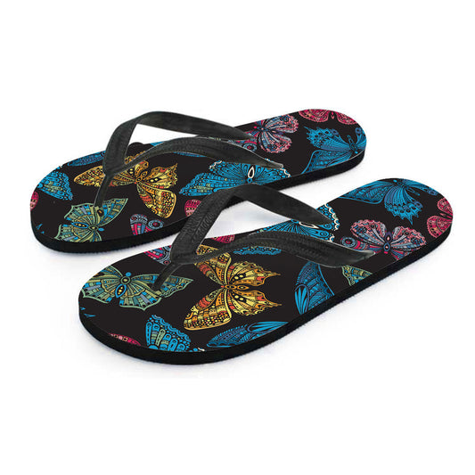 Colorful Butterflies Flip Flops