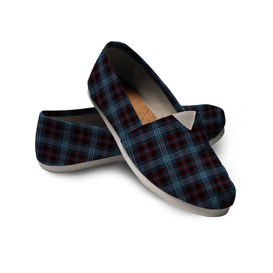 Blue Plaid Casual Shoes