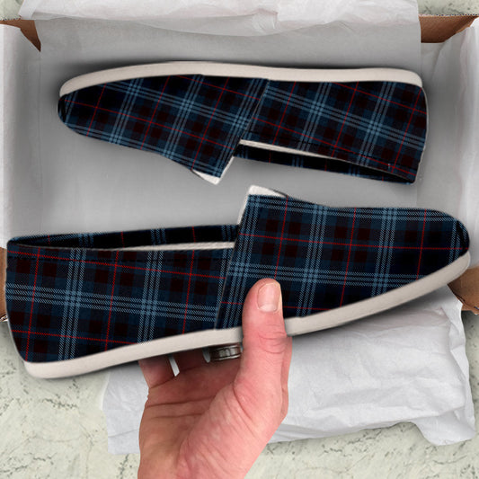 Blue Plaid Casual Shoes